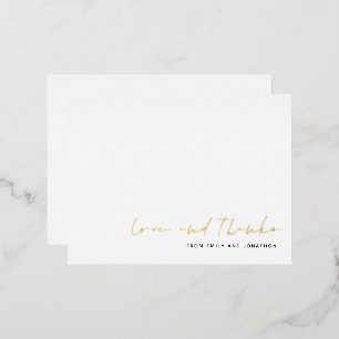 Script Name Wedding Liebe dank Real Foil Postcard Folie Einladungspostkarte