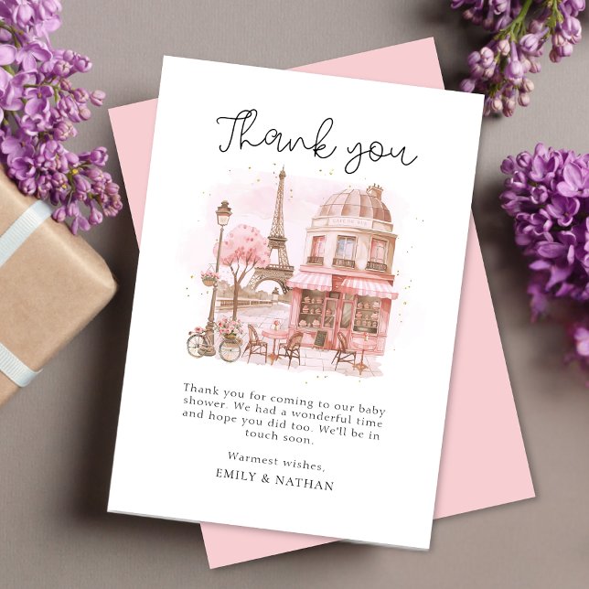 Script Paris Patisserie Vielen Dank Baby Showcard Dankeskarte (Von Creator hochgeladen)