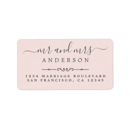 Script Pastel Pink Wedding Rücksendeadresse Adressaufkleber