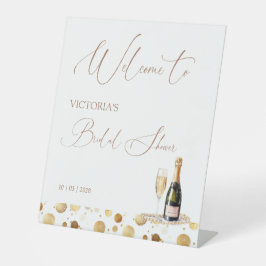 Script Pearls & Prosecco Brautparty Willkommen Sockelschild