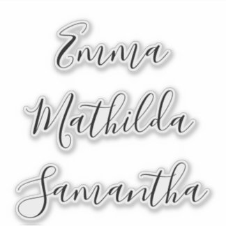  Script Personalized Bridesmaid's Name stickers Aufkleber