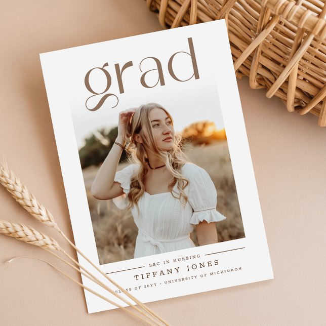 Script Photo Nursing Graduation Announcement Postkarte (Von Creator hochgeladen)