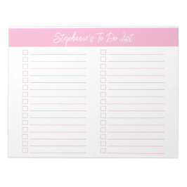 Script Pink 8.5x11 Two Column Checklist Notizblock