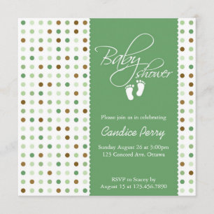 Script Polka Dot Babydusche Einladung
