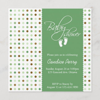 Script Polka Dot Babydusche Einladung