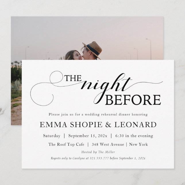 Script Probe Dinner Foto auf der Rückseite Einladu Einladung (Vorne/Hinten)