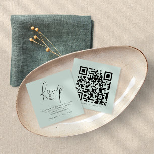 Script QR Code Minze Green Wedding RSVP Begleitkarte
