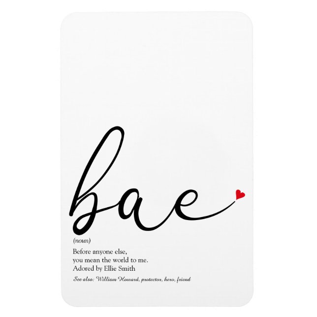 Script Red Liebe Heart Bae Definition Magnet (Vertikal)