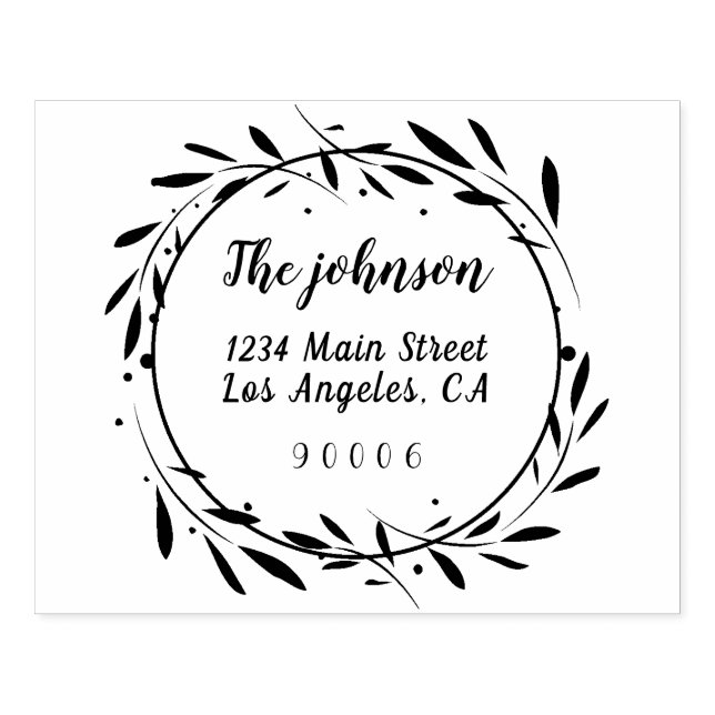 Script-Rücksendeadresse für Blumenschreiber Gummistempel (Prägung)