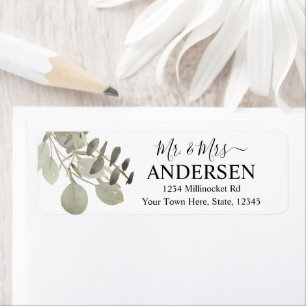 Script Sage Green Wedding Rücksendeadresse