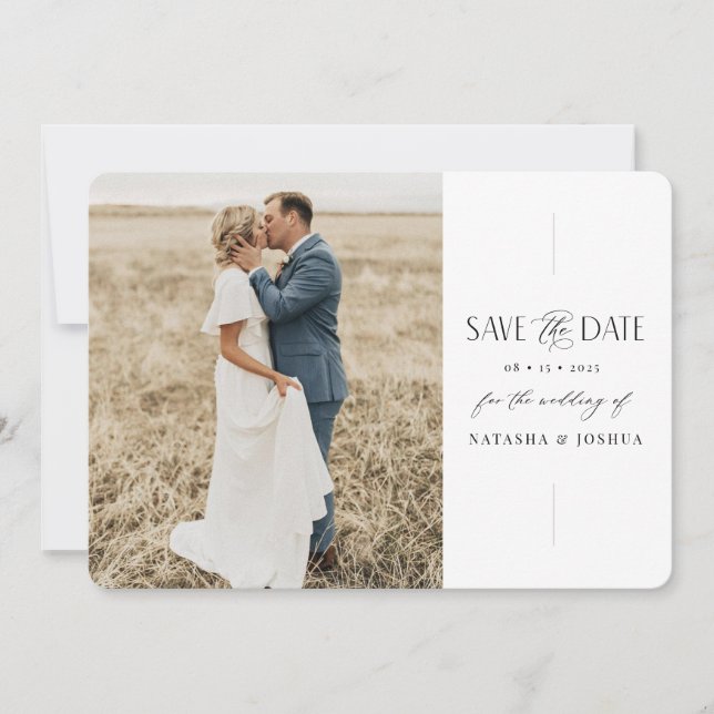 Script Save the Date Foto Card Minimale Hochzeit (Vorderseite)
