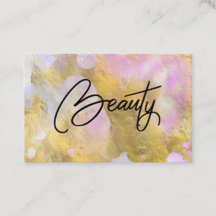 *~* Script SCHAUTY Gold Foil Rainbow Business Card Visitenkarte
