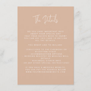 Script-Schriftart Modernes Hochzeitrosa Begleitkarte
