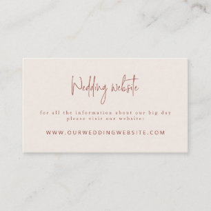 Script Schriftart Terracotta & Cream Wedding Websi Begleitkarte