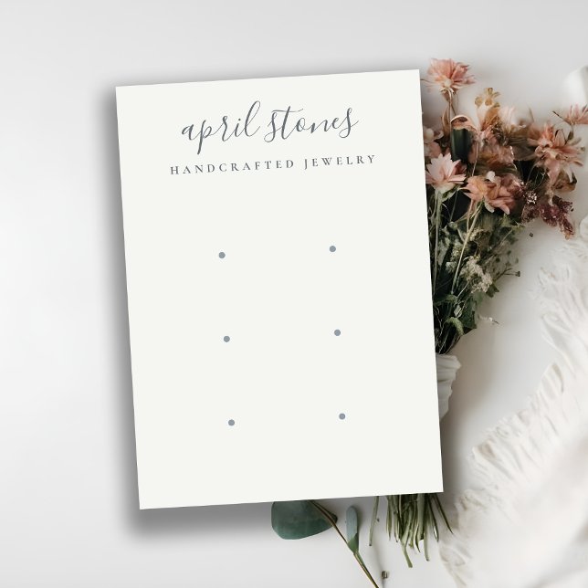 Script Schwarz-weiß 3 Earring Display QR-Code Visitenkarte (Von Creator hochgeladen)