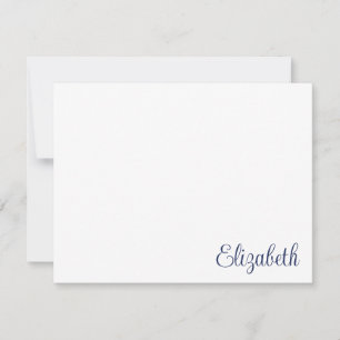 Script Signature Navy Blue Stationery Mitteilungskarte