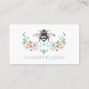 Script Signature Personalisiert Bee Floral Telefonnummerkarte