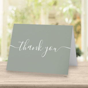 Script Simple Modern Elegante Sage Green Dankeskarte