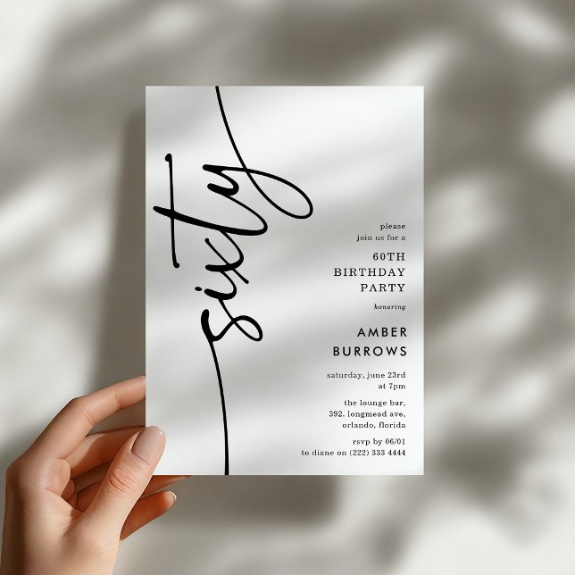 Script Sixty' 60th Birthday Einladung (Von Creator hochgeladen)