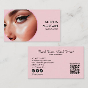 Script Social Icon QR-Code Foto Make-up-Artist Visitenkarte
