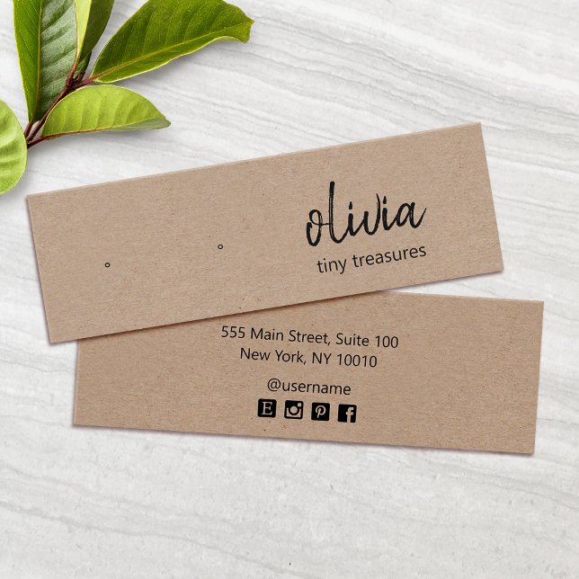 Script Study Earring Tan Kraft Display Card (Von Creator hochgeladen)