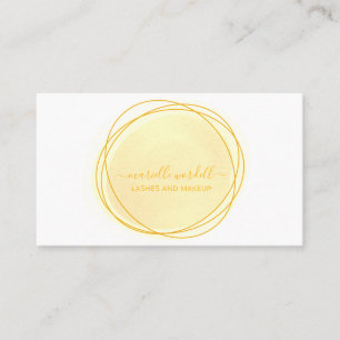 Script Sun Gold Watercolor Circle Monogram Visitenkarte
