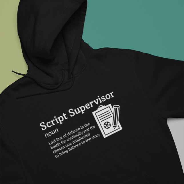 Script Supervisor Definition Dark Mode - Film-Crew Hoodie (Von Creator hochgeladen)
