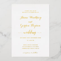 Script Swash Calligraphy Wedding Gold