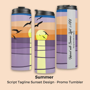 Script Tagline Sunset Design ・ Benutzerdefiniertes Thermosbecher