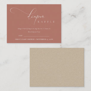 Script Terracotta Rust Diaper Raffle Baby Dusche Begleitkarte