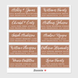 Script TerraCotta Wedding Guest Address Labels