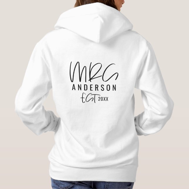 Script text mrs typography wedgift hoodie (Rückseite)
