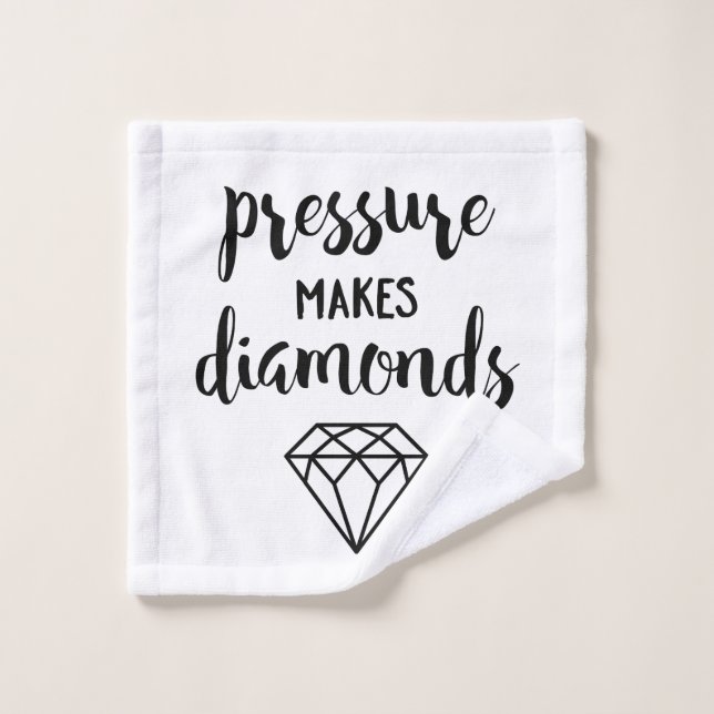 Script Typografie "Pressure Makes Diamonds" Badhandtuch Set (Waschlappen)