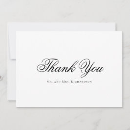 Script Typografy Schwarz-weiß Wedding Foto Dankeskarte