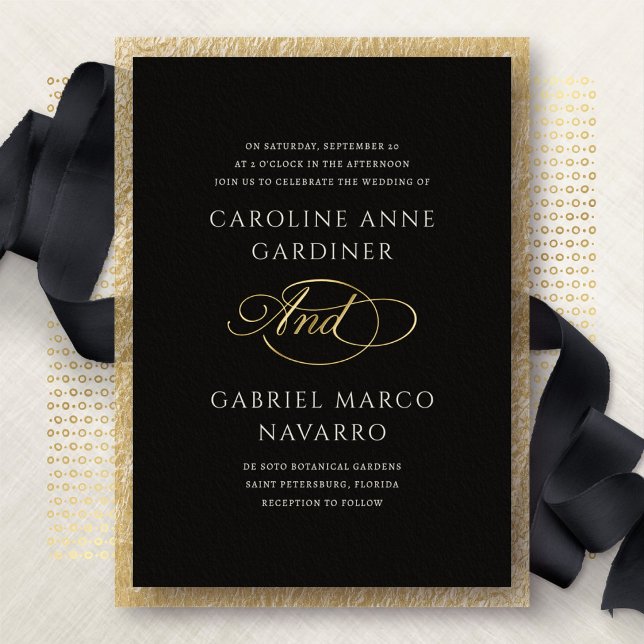 Script Typography Contemporary Wedding Folieneinladung (Von Creator hochgeladen)