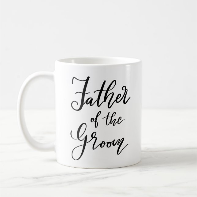 Script Vater der Groom Typografie Hochzeit Kaffeetasse (Links)