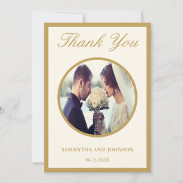 Script Vintage Ivory Wedding Thank You Card Dankeskarte