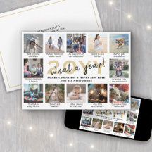 Script Was für ein Jahr! 12 Foto Collage Gold & Wh