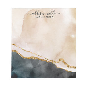 Script Wasserfarbe Rosa Schwarz Gold Marmor Geschä Notizblock