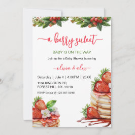 Script Watercolor Berry sweet Baby shower Einladung