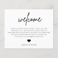 Script Wedding Welcome Bag Beilage Card