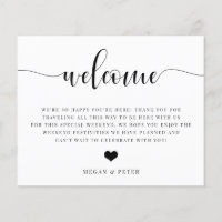 Script Wedding Welcome Bag Beilage Card