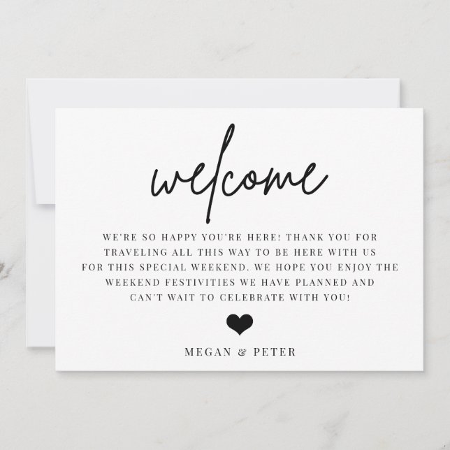 Script Wedding Welcome Bag Beilage Card Einladung (Vorderseite)