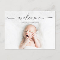 Script Welcome Baby Birth Announcement Foto
