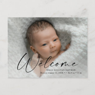 Script Welcome Baby Foto Birth Danke Postkarte