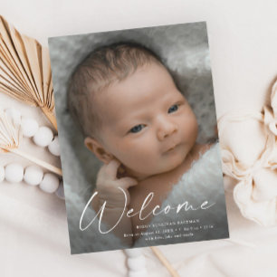 Script Welcome Baby Foto Geburtserklärung Magneteinladung