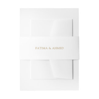 Script White Gold Islamische Hochzeit Einladungsbanderole