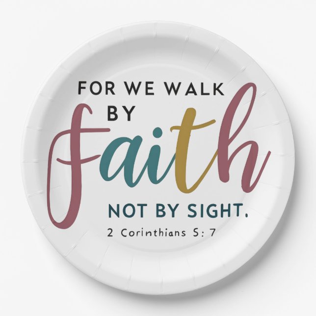 Scripted 2 Corinthians 5 7 Walk By Faith Not Sight Pappteller (Vorderseite)