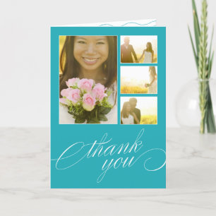 SCRIPTED COLLAGE WEDDING THANK YOU CARD DANKESKARTE
