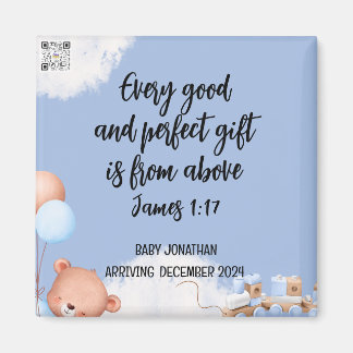 Scripting Baby Boy Announcement Magnet 1